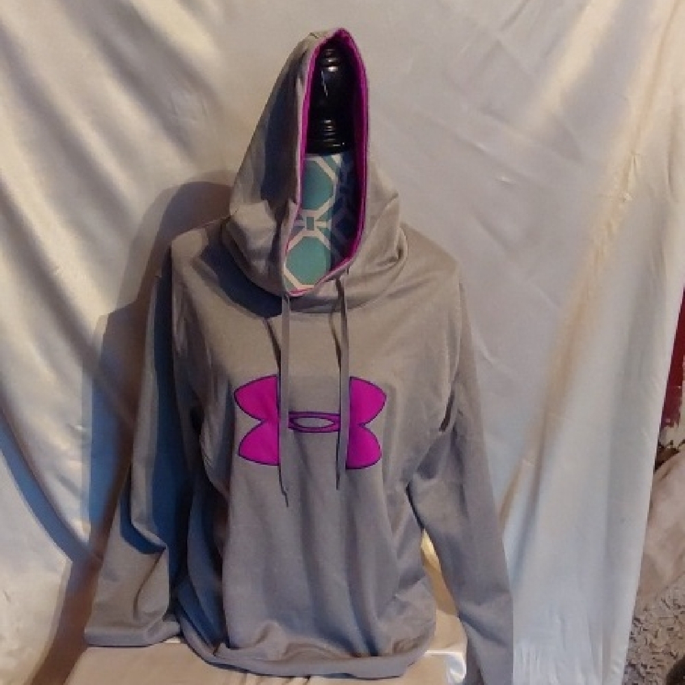 Under Armour Gray Hoodie with Pink Logo